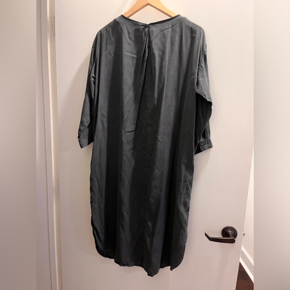 Muji 3/4 sleeve tencel midi relaxed dress - Picture 2 of 7